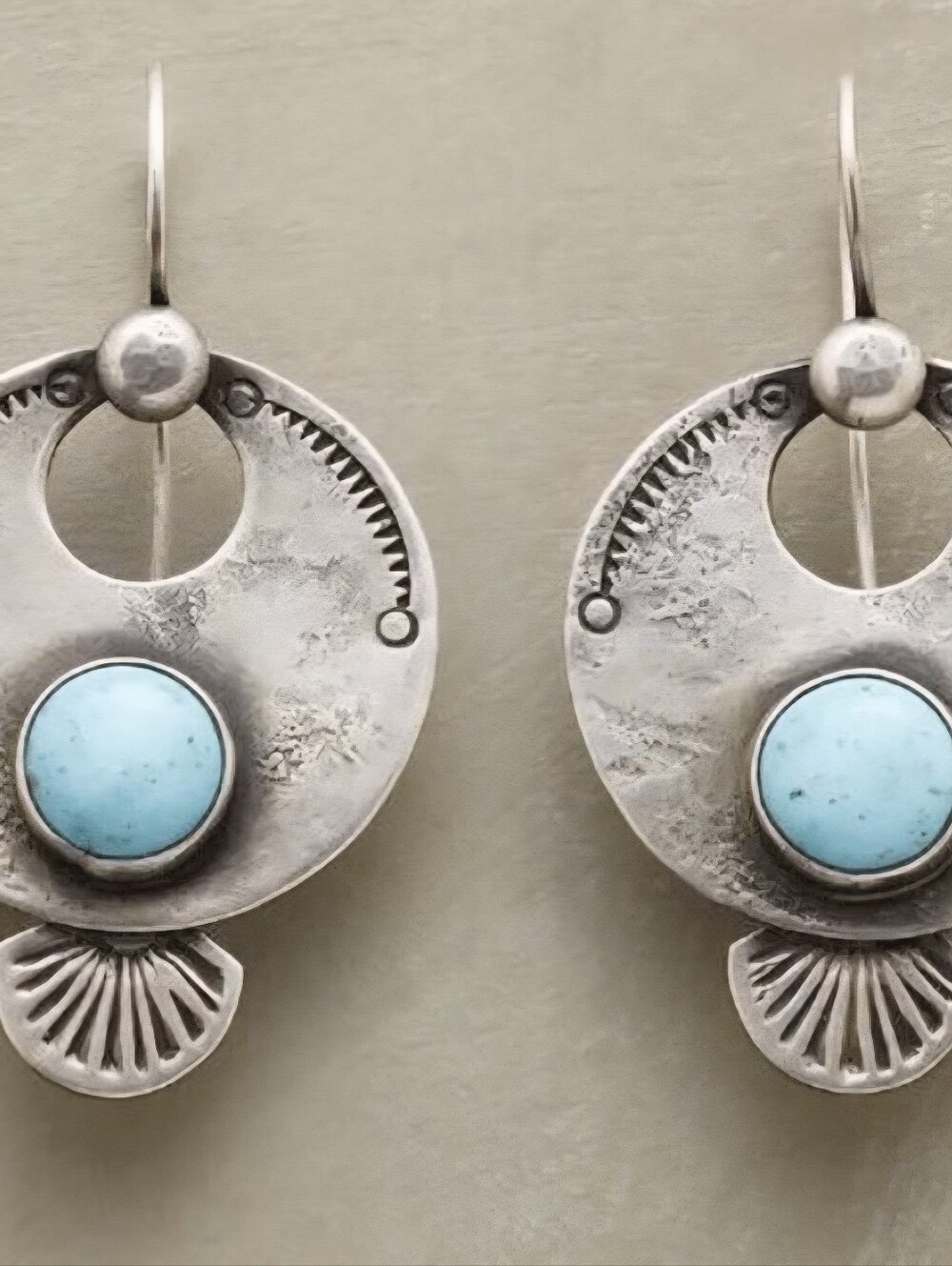 Sterling Silver Turquoise Drop Earrings - Blue